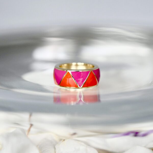 Folk Ring REGINA PORTULACAOro giallo gr. 10Enamel Euro 790,00